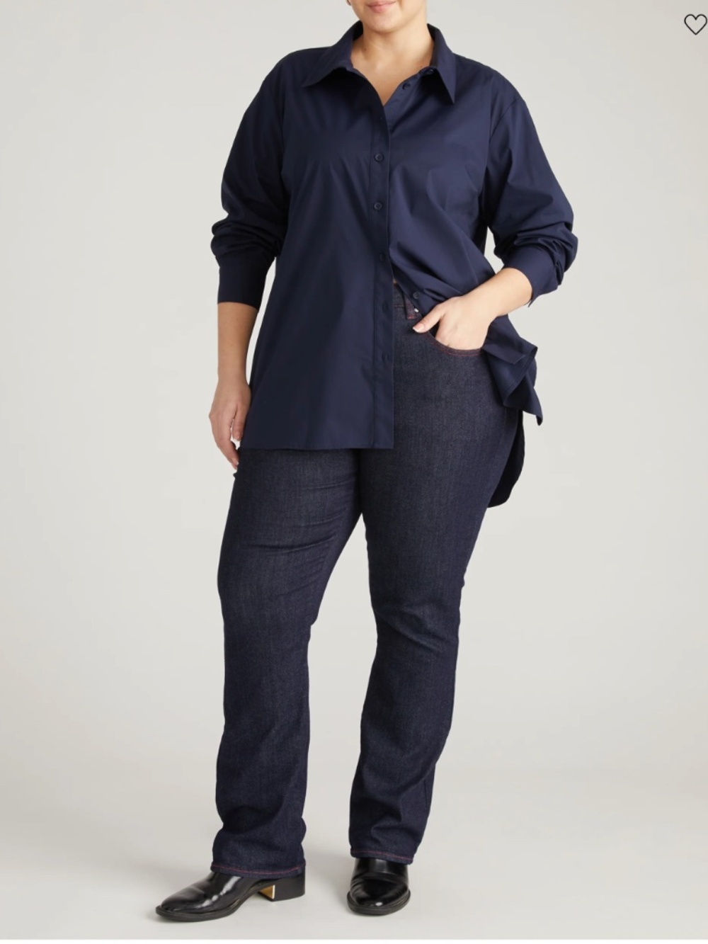 NWT Universal Standard Artist Poplin Shirt - Navy Blazer Size S